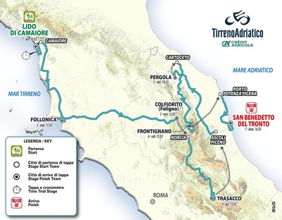 Foto zu dem Text "60. Tirreno-Adriatico: Auftakt-Zeitfahren und viele Höhenmeter"